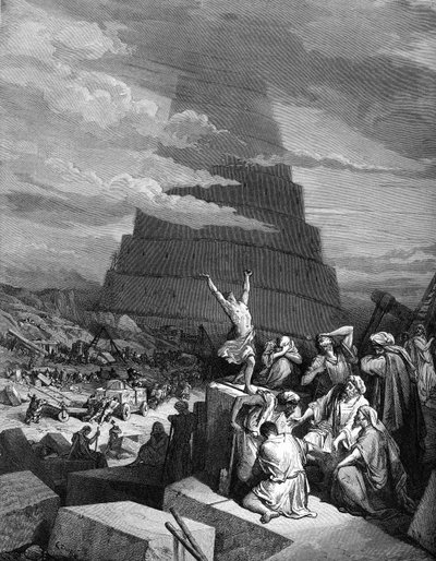 Die Verwirrung der Sprachen (Turmbau zu Babel) von Gustave Dore